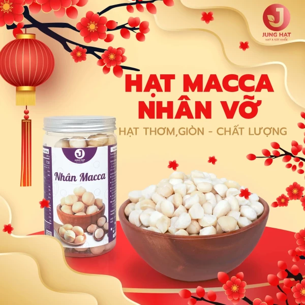 Nhân hạt Macca vỡ đôi JUNG HẠT - LÀM SỮA HẠT NGON, ĂN LIỀN TIỆN LỢI