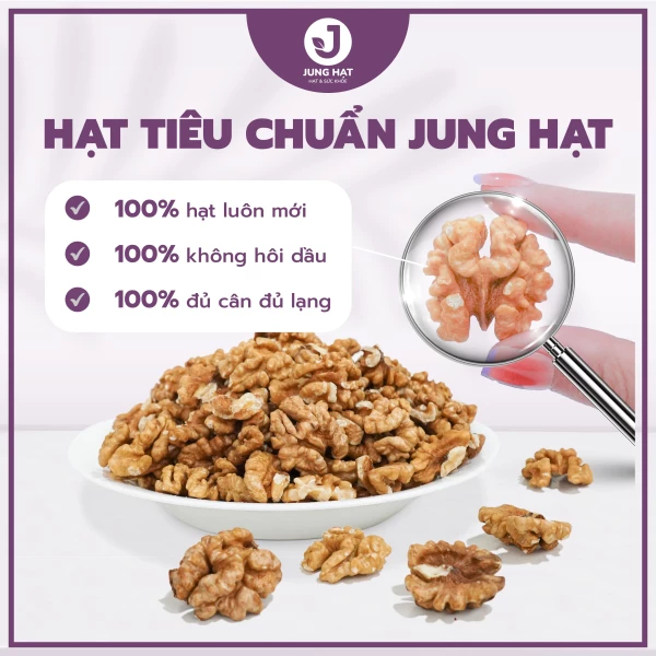 Nhân Hạt Óc chó vàng JUNG HẠT  -  HỖ TRỢ SỨC KHỎE TIM MẠCH