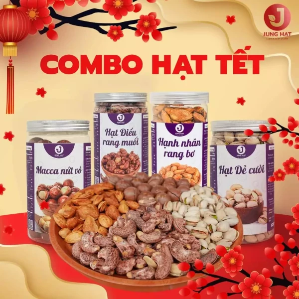 COMBO 4 loại Hạt Tết 2025 JUNG HẠT - ĂN VẶT, BIẾU TẶNG