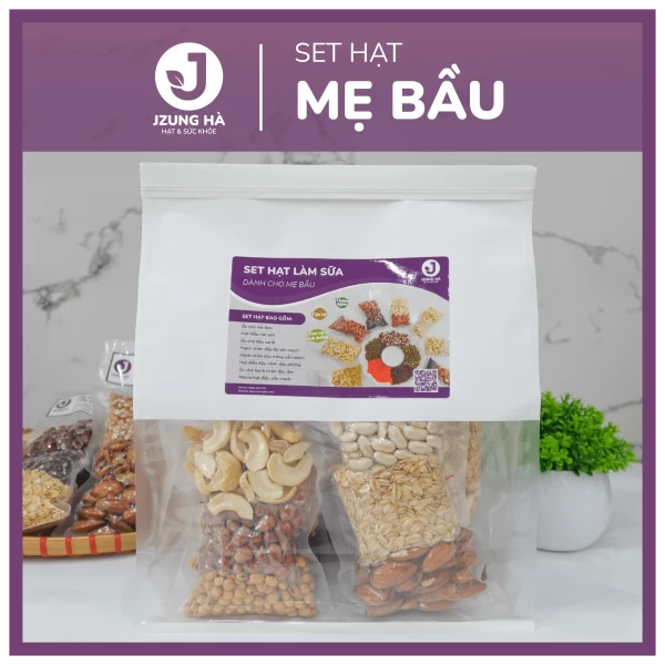 Set hạt làm sữa dinh dưỡng dành cho MẸ BẦU - JUNG HẠT - Gói mix hạt CAO CẤP (50-60% hạt béo)