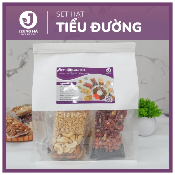 Set hạt làm sữa dinh dưỡng dành cho NGƯỜI TIỂU ĐƯỜNG - JUNG HẠT - Gói mix hạt CAO CẤP (50-60% hạt béo)