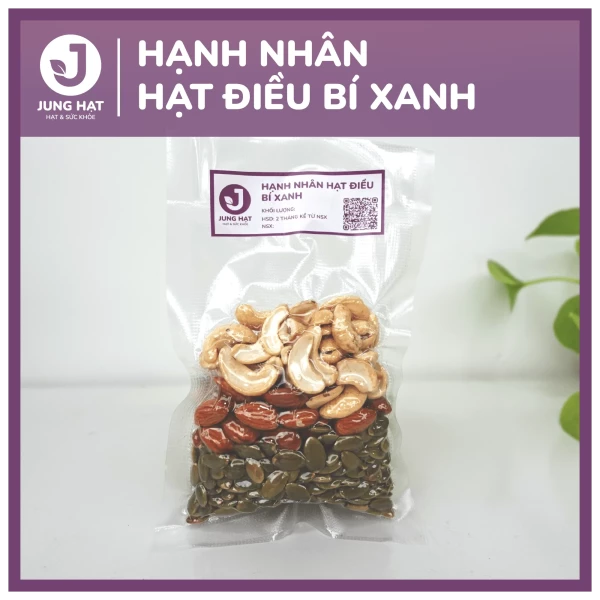 Gói hạt làm sữa dinh dưỡng Hạnh nhân hạt điều bí xanh - Jung Hạt