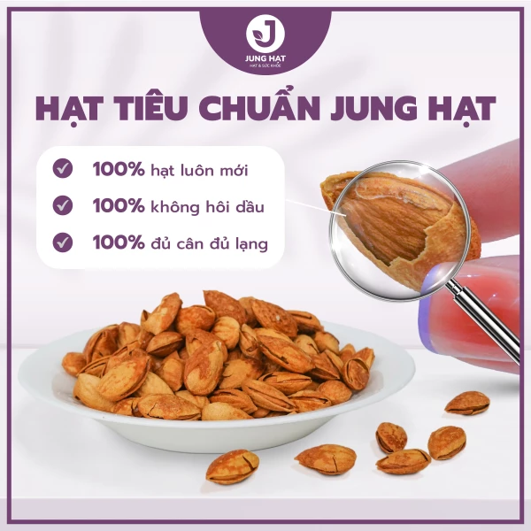 Hạt Hạnh nhân Rang bơ JUNG HẠT  Hàng chuẩn loại 1 vô cùng thơm ngon - MÓN QUÀ CHO SỨC KHỎE	