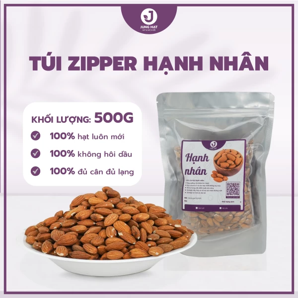 Hạt Hạnh nhân lõi chuẩn Úc JUNG HẠT Hàng chất lượng, đủ phân loại - GIÀU VITAMIN E, CHỐNG OXY HÓA