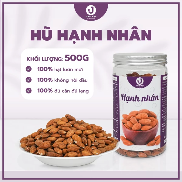 Hạt Hạnh nhân lõi chuẩn Úc JUNG HẠT Hàng chất lượng, đủ phân loại - GIÀU VITAMIN E, CHỐNG OXY HÓA