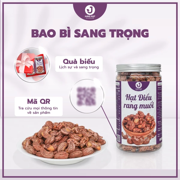 Hạt Điều rang muối nguyên hạt JUNG HẠT Size Lớn A180 - ĂN VẶT GIÁNG THON