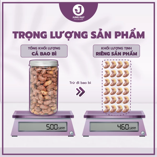 Hạt Điều rang muối nguyên hạt JUNG HẠT Size Lớn A180 - ĂN VẶT GIÁNG THON