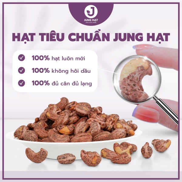 Hạt Điều rang muối nguyên hạt JUNG HẠT Size Lớn A180 - ĂN VẶT GIÁNG THON