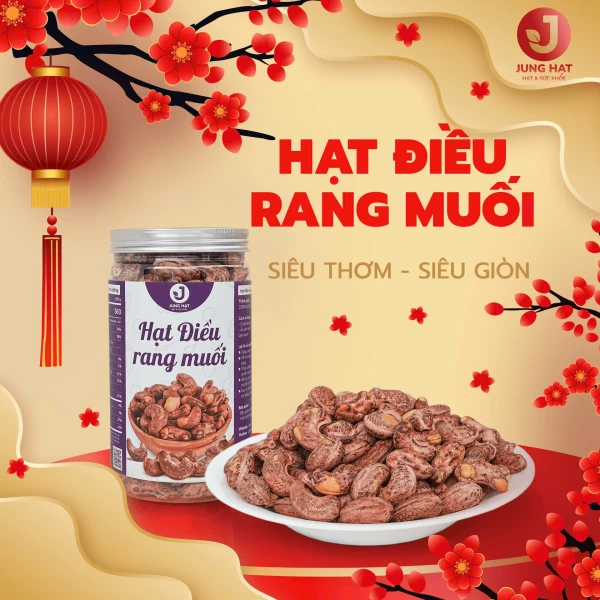 Hạt Điều rang muối nguyên hạt JUNG HẠT Size Lớn A180 - ĂN VẶT GIÁNG THON