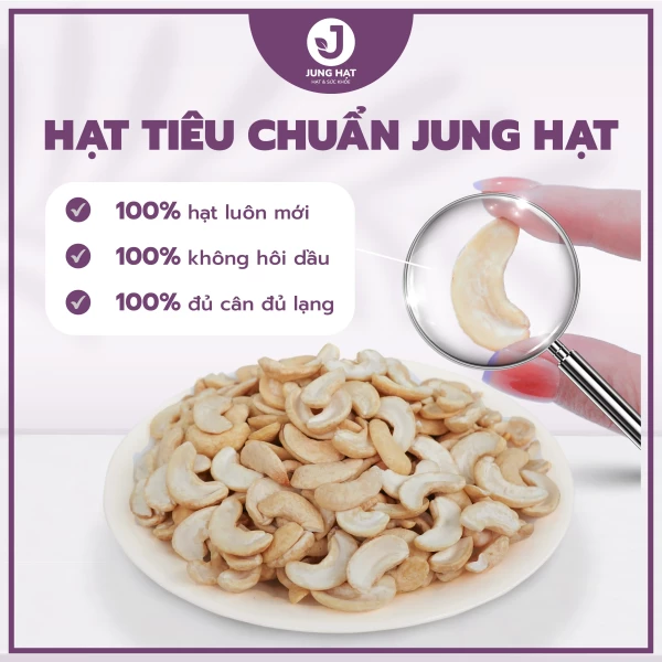 Hạt Điều sấy chín nguyên vị JUNG HẠT - KIỂM SOÁT ĐƯỜNG HUYẾT, GIẢM CÂN LÀNH MẠNH