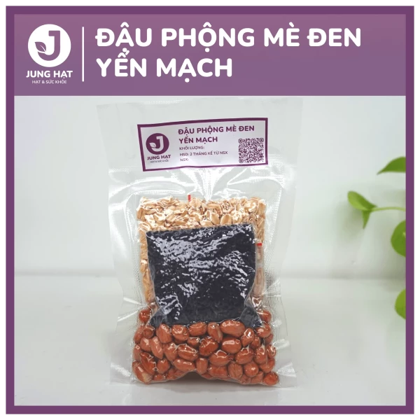 Gói hạt làm sữa dinh dưỡng Đậu phộng mè đen yến mạch - Jung Hạt