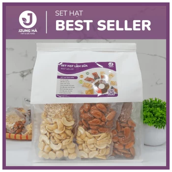 Set hạt làm sữa dinh dưỡng Best Seller - JUNG HẠT - Gói mix hạt cao cấp (50-60% hạt béo)