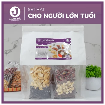 Set hạt làm sữa dinh dưỡng dành cho NGƯỜI LỚN TUỔI - JUNG HẠT - Gói mix hạt CAO CẤP (50-60% hạt béo)