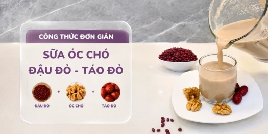 Công Thức Sữa Hạt Đậu Đỏ Táo Đỏ Óc Chó Dưỡng Nhan Đẹp Da Sau Tuổi 25