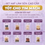 Set nấu sữa hạt mix sẵn TỐT CHO TIM MẠCH - CAO CẤP - Phối sẵn tiện lợi, gói hút chân không - JUNG HẠT | 50g/100g/gói