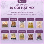 Set nấu sữa hạt mix sẵn 10 NGÀY - CAO CẤP - Đa dạng công thức, gói hút chân không - JUNG HẠT | 50g/100g/gói, đóng hộp