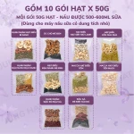 Set nấu sữa hạt mix sẵn 10 NGÀY - CAO CẤP - Đa dạng công thức, gói hút chân không - JUNG HẠT | 50g/100g/gói, đóng hộp