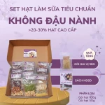 Set nấu sữa hạt mix sẵn KHÔNG ĐẬU NÀNH - TIÊU CHUẨN - Gói hút chân không, kèm muối hồng & đường phèn - JUNG HẠT | 50g/100g/gói