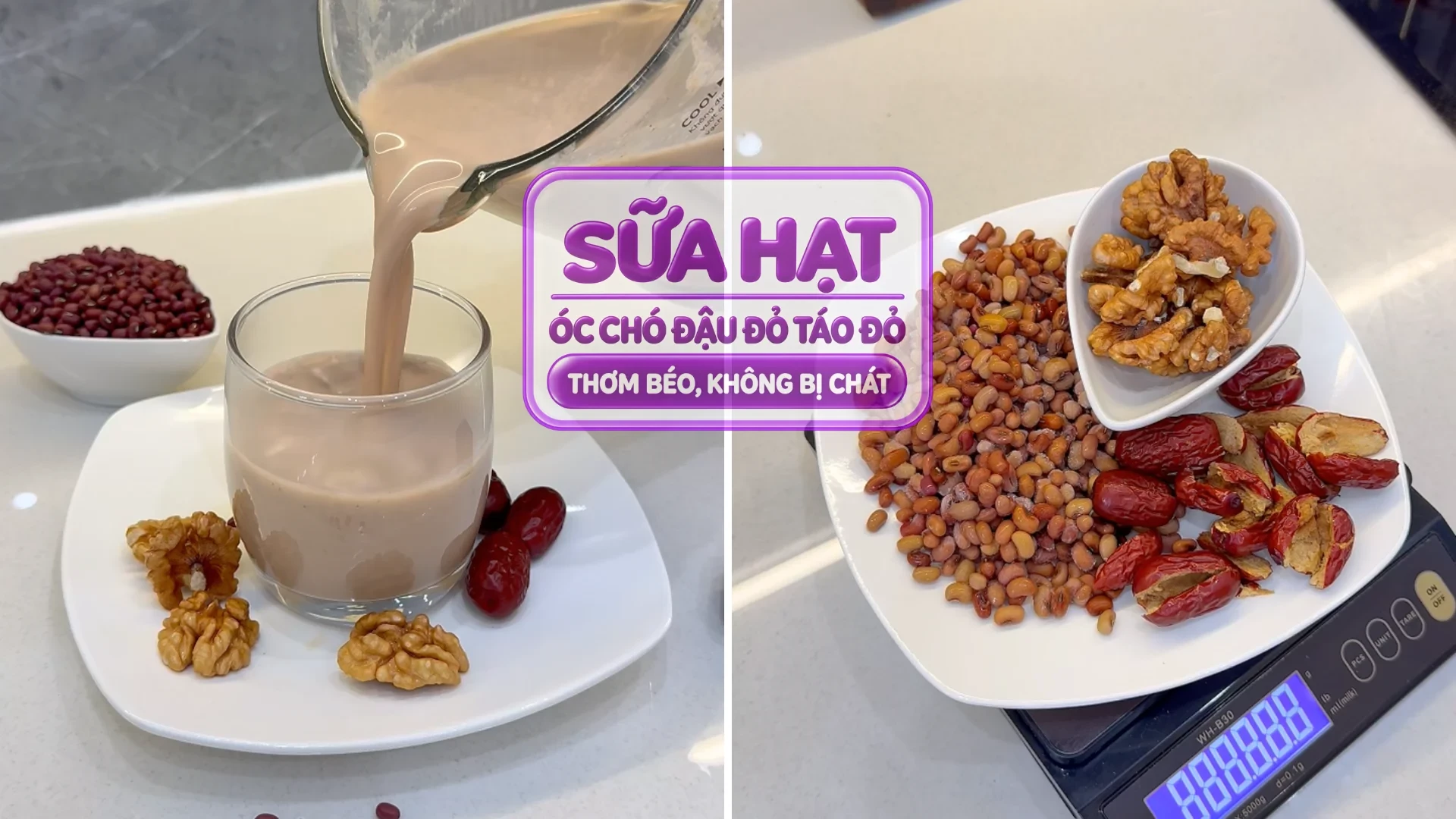 Cách Làm Sữa Óc Chó Đậu Đỏ Táo Đỏ Thơm Béo Không Bị Chát Bằng Máy